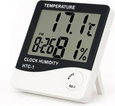 Termômetro e Higrômetro Digital, Modelo: HTC-1, Alta Precisão, Memória de Máx e Mín, Relógio Integrado, Display Fácil Leitura - Qualidade Premium