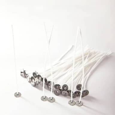 Kit 100 Pavios de Algodão Branco 10cm Grosso 2,5mm para Velas Artesanais Chama Estável e Duradoura