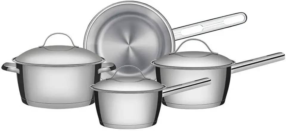 Jogo de Panelas com Fundo Triplo 4 Peça Tramontina Inox, 65650270