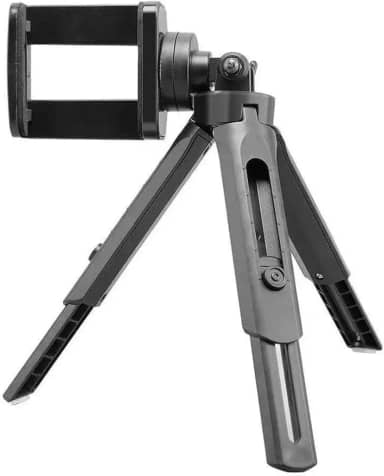 Mini Tripé de Mesa Ajustável 360° – Suporte Universal para Celular e Câmeras com Base Antiderrapante, Ideal para Lives, Vídeos, Vlogs e Reuniões Online