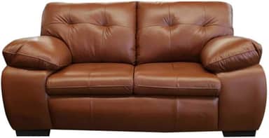 Sofá de Couro Marselha 2 lugares - Conhaque com Brilho