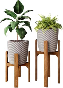 Kit 2 Suportes Tripé para Vasos 40cm e 55cm Madeira