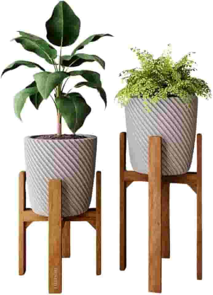 Kit 2 Suportes Tripé para Vasos 40cm e 55cm Madeira