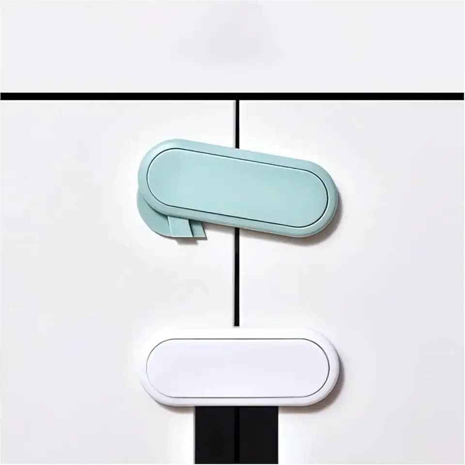 Kit Proteção Infantil, 4 Travas para Armários, Portas e Gavetas, Sem Furos - Branco - Premium MBB Shop Mix