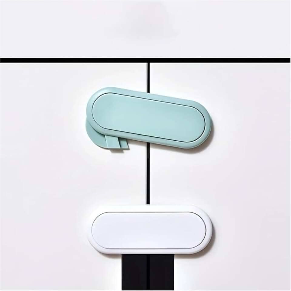 Kit Proteção Infantil, 4 Travas para Armários, Portas e Gavetas, Sem Furos - Branco - Premium MBB Shop Mix