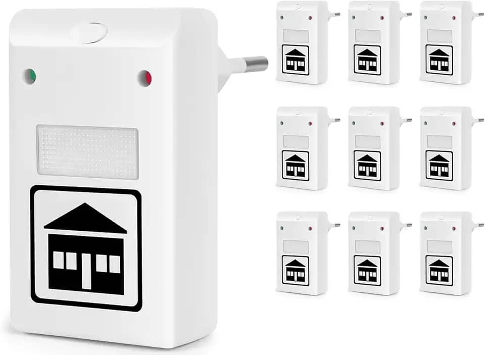 100-240V, 10Pcs, Repelente Ultrassonico, Repelente Eletrônico, Kit Repelente Eletrônico de Tomada, Insetos Ultrassônico, para Mosquitos, Ratos, Baratas, Ratos, Insetos, Aranha, Formiga, Moscas