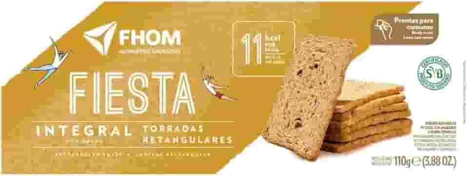 Torrada Fiesta Integral com Grãos Zero Lactose Alimento Vegano Fhom 110g