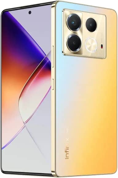 Smartphone Infinix Note 40-5G - 8GB RAM 256GB Armazenamento, Câmera Tripla 108MP+ Selfie 32MP, Tela 6,78' FHD+ 120Hz, Sound by JBL, Bateria 5000mAh, Carregamento Sem Fio – Dourado