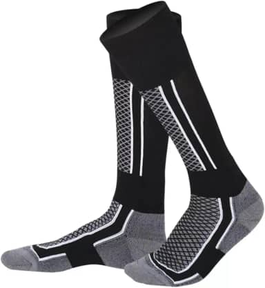 Meias de Esqui Masculinas 3 Pares Meias Térmicas de Inverno para Esportes, Caminhadas e Montanhismo, Térmicas para Neve e Esqui, Botas Longas, Preto, Tamanho 35-45, 3 Pares