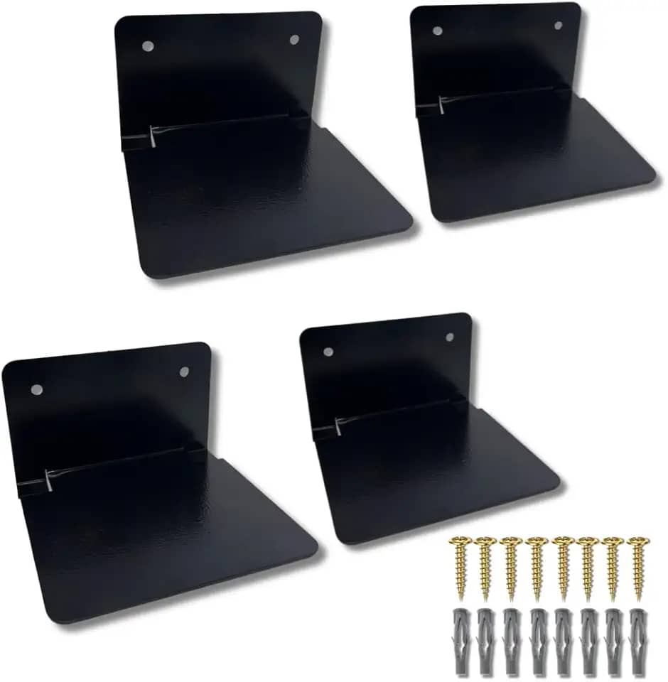 Kit 4 Prateleiras Suporte Suspenso Para Livros Invisível (Preto)