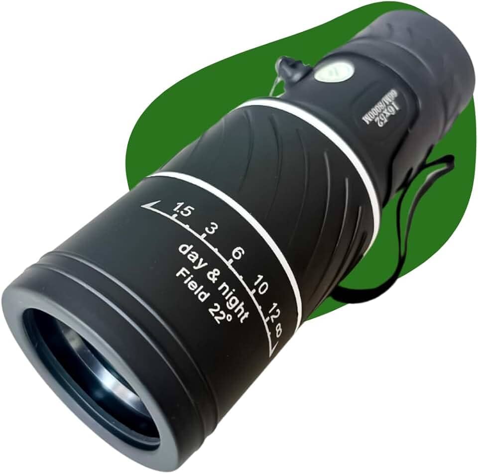 Monóculo Longo Alcance até 8km Profissional 16x52 Alta Definição Lente HD Dia e Noite Tático com Foco Dioptria Ajustável