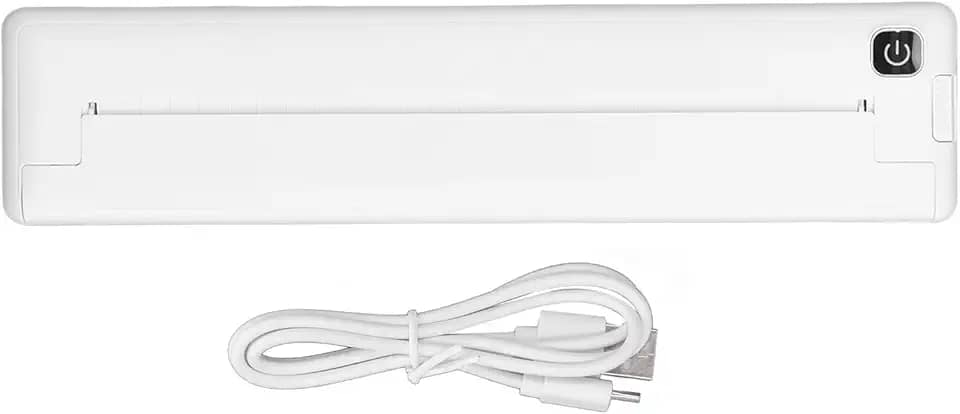 Impressora térmica A4, impressora térmica portátil recarregável de 200 dpi, para iOS e smartphones, 265 x 58 x 32 mm