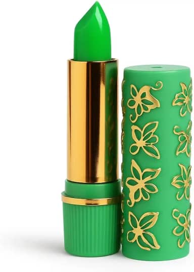 Batom Cor Mágica Verde, Longa Duração 24h, Efeito Vermelho Natural