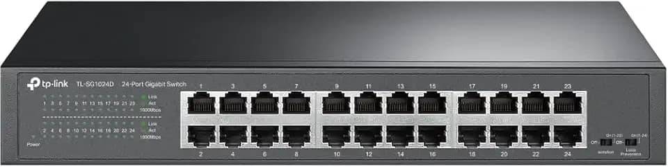 Switch Gigabit de Mesa ou Rack TP-Link TL-SG1024D de 24 Portas
