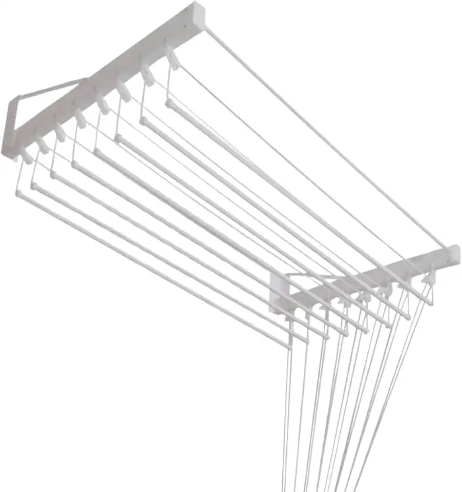 Inovar Metais Varal de Parede Individual 08 Varetas Branco 80cm