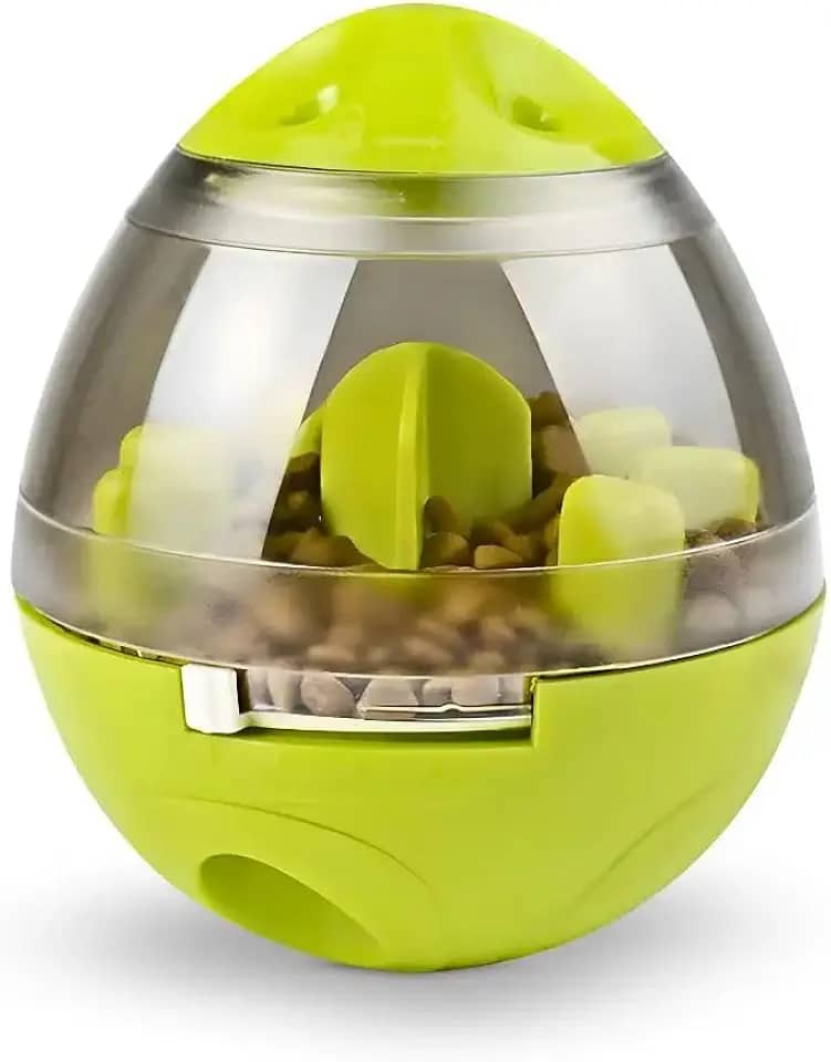 Brinquedo Interativo para Cães, Dispensador de Petiscos e Ração, Verde, 12 x 9,8 cm