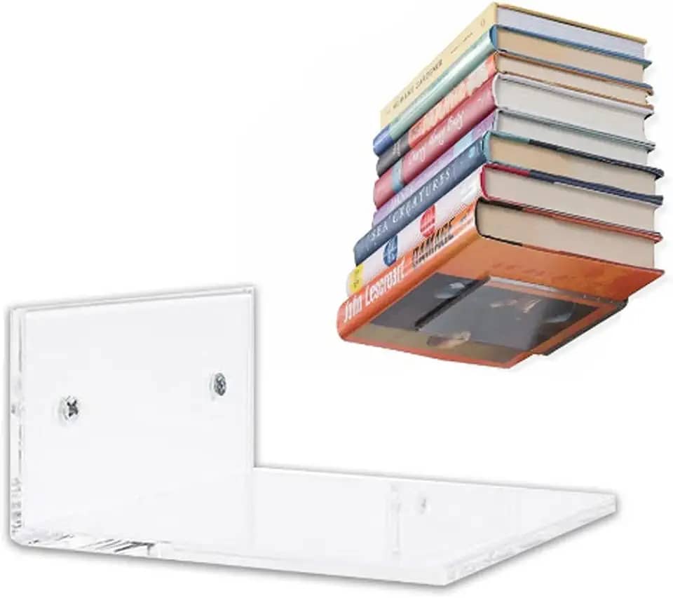 Suporte de Livros Invisível Bibliocanto Parede Estante Nicho Decortivo (1)