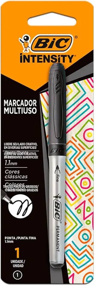 BIC Marcador Multiuso Intensity, Ponta Fina, Preto, 1 unidade