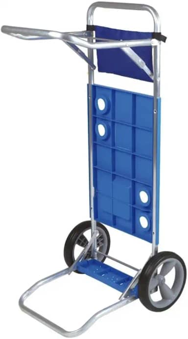 Carrinho De Praia P/ 5 Cadeiras Vira Mesa Alumínio Com Bolsa Azul/Preto (Azul)