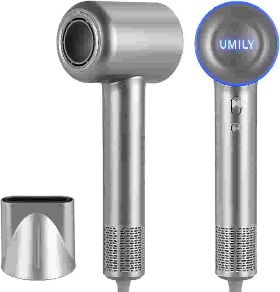 Secador de Cabelo Profissional com Motor sem Escova, Velocidade Máxima de 130.000 RPM, Tecnologia de Íons Negativos, Vento de Alta Velocidade 23m/s - 3 Cores LED de Controle de Temperatura, Compacto e Leve, Filtro 304, Anti-Enroscamento de Cabelos, 220V