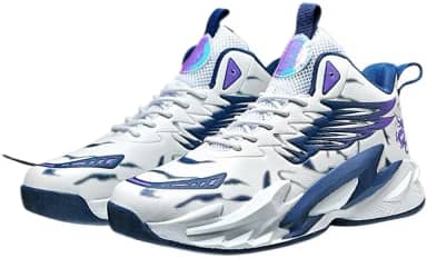 Bolognifi Botas de basquete antiderrapantes com sola de borracha de cano alto masculino para treinamento ao ar livre tênis de corrida(Purple,40 BR)