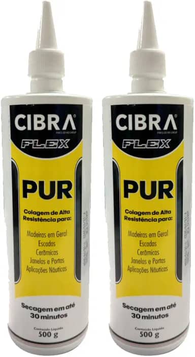 Kit 2 Cola Madeira PUR Alta Resist?ncia Incolor Cibra Flex