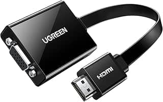 UGREEN Adaptador HDMI para VGA ativo com entrada de áudio de 3,5 mm HDMI macho para VGA fêmea até 1080P para PC laptop Ultrabook Raspberry Pi Chromebook preto