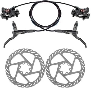 Freio disco hidráulico alumínio RX 4 pistões dianteiro e traseiro com rotores