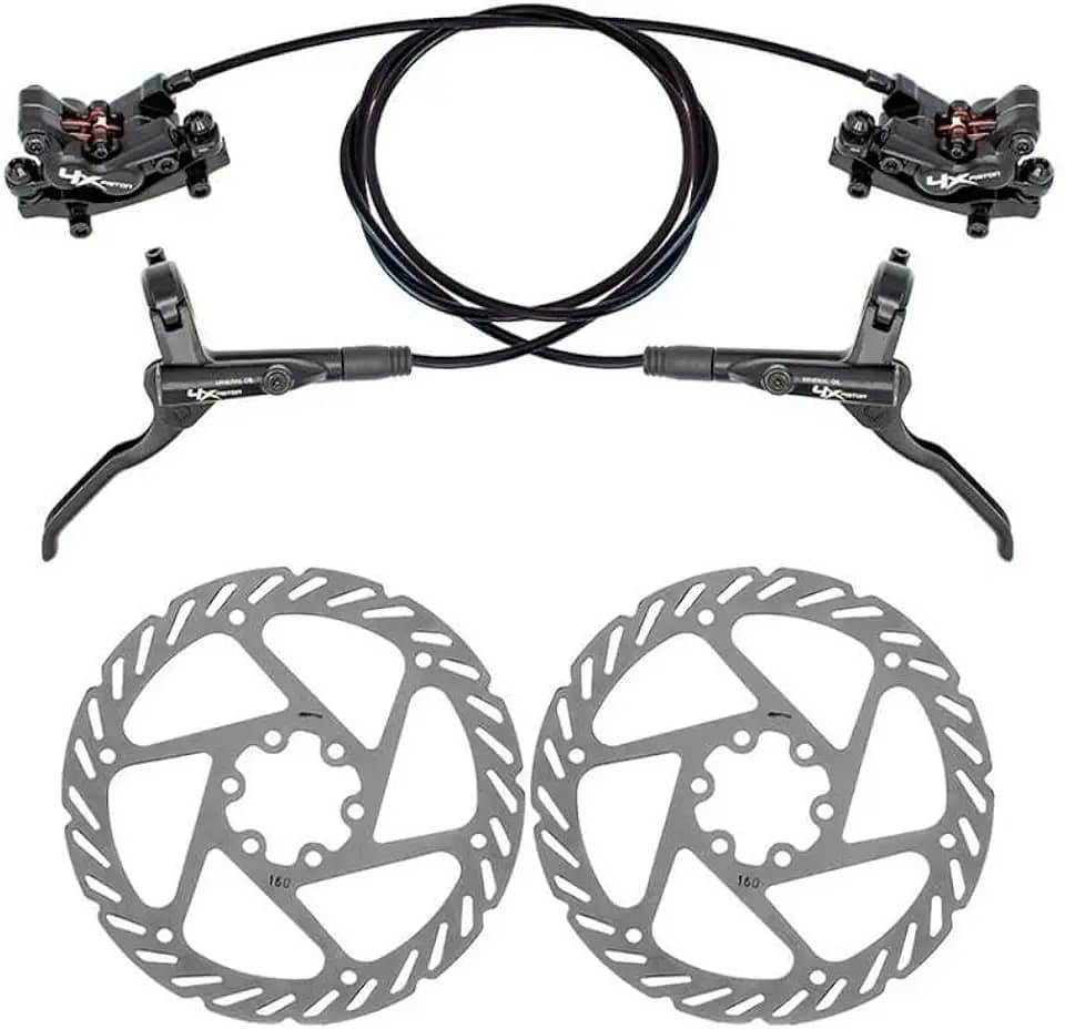 Freio disco hidráulico alumínio RX 4 pistões dianteiro e traseiro com rotores