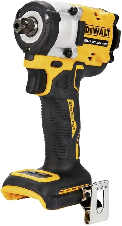 DEWALT Chave de impacto ATOMIC 20V MAX* 1/5.1 cm sem fio com bigorna de pino de retenção (apenas ferramenta) (DCF922B)
