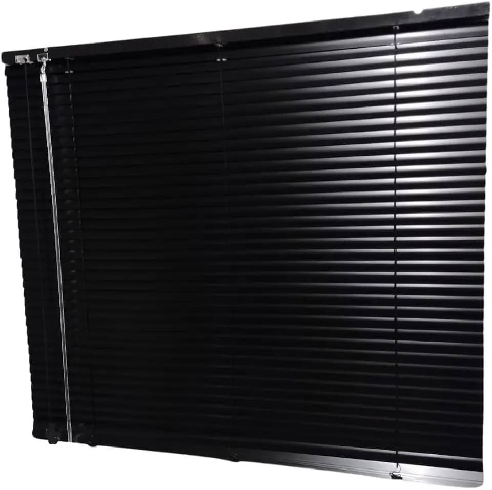 Persiana Horizontal 25mm Alumínio 1,00 Larg X 1,00 Altura (Preto Direito)