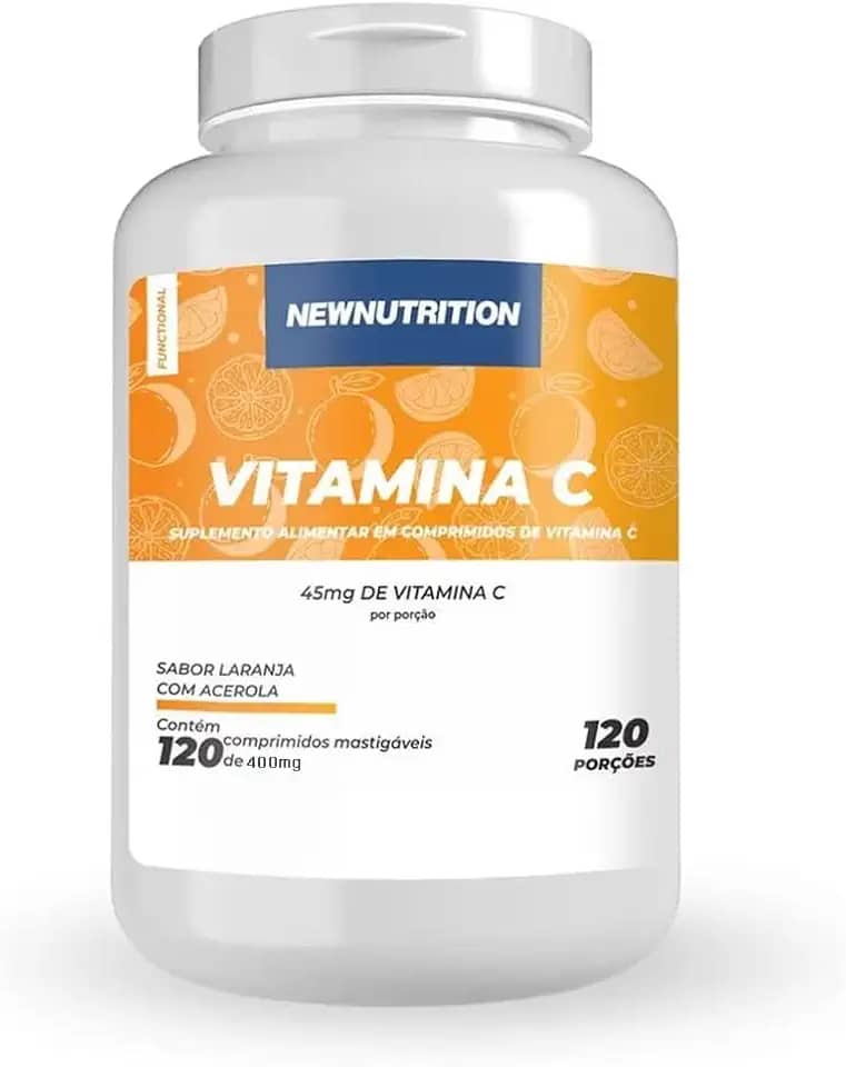 Newnutrition Vitamina C - 120 Comprimidos Mastigáveis Laranja Com Acerola - Newnutrition