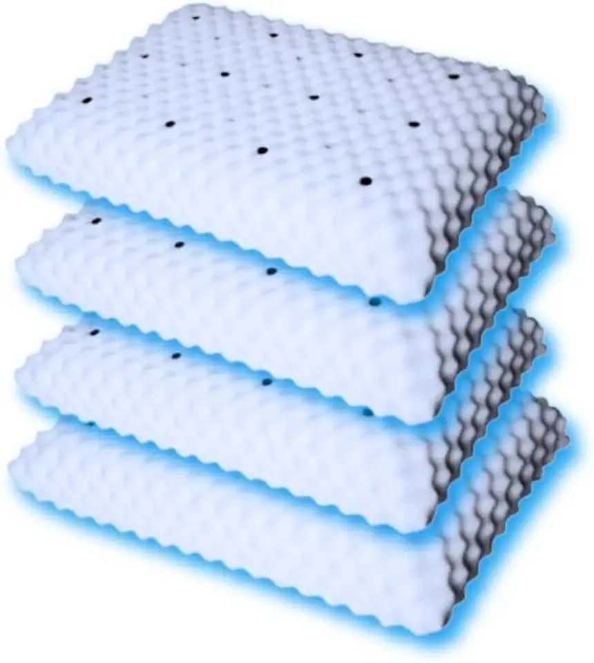 Kit 2 Travesseiro MAGNÉTICO Ortopédico Massageador com Infravermelho Anti ronco terapêutico Alivia Dor casca de ovo (2)