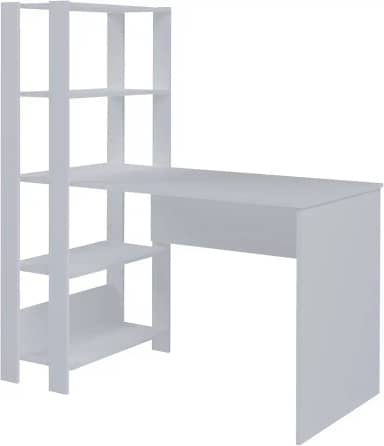 Escrivaninha com Estante Lateral MATCH cor Branco - Artely