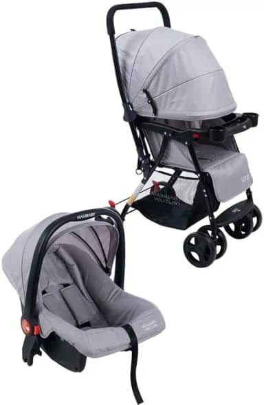 Carrinho de Bebê com Bebê Conforto 2 em 1 Youturn Maxi Baby (Cinza)