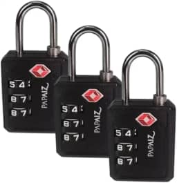 Kit 3 Cadeados TSA Segredo 30PL Preto Aeroporto Mala