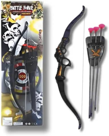 Kit Arqueiro Battle Force, Arco e Flechas para Desenvolvimento da Coordenação Motora, Material Durável, Kit Completo