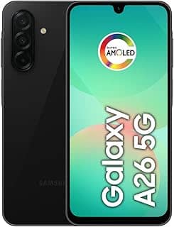 Samsung Celular Galaxy A26 5G 256GB, 8GB RAM, Câmera de 50MP, IP67, Tela Super AMOLED 6.7', NFC (Preto)