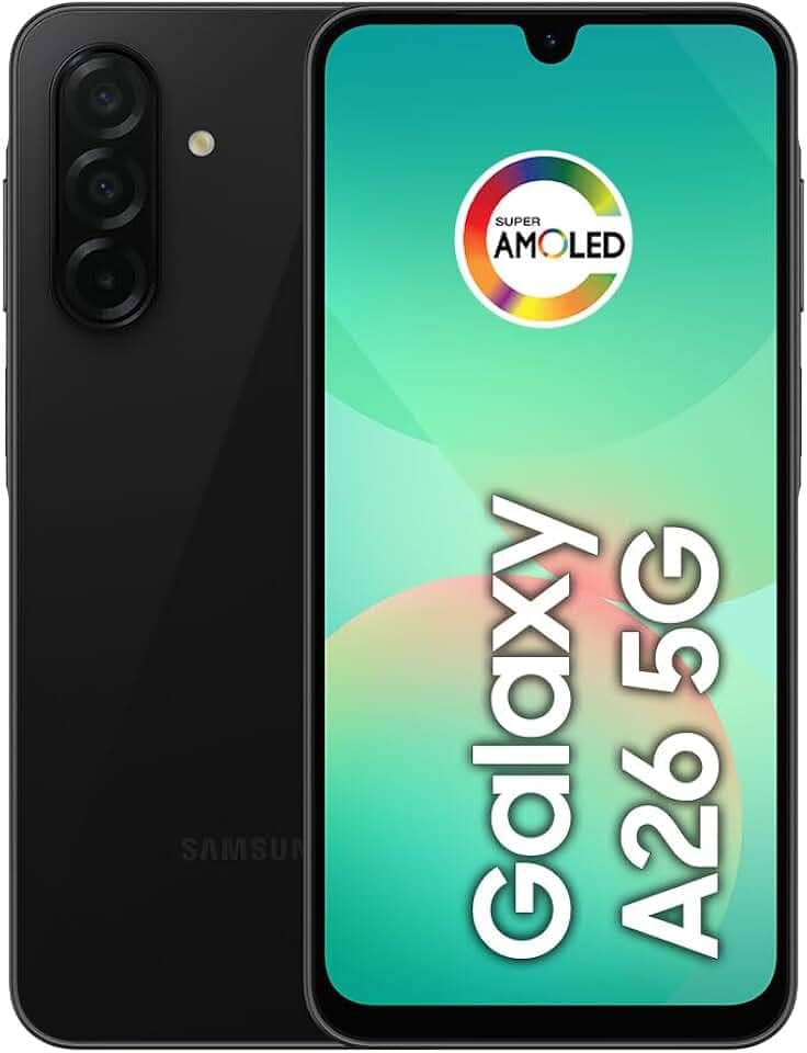 Samsung Celular Galaxy A26 5G 256GB, 8GB RAM, Câmera de 50MP, IP67, Tela Super AMOLED 6.7", NFC (Preto)