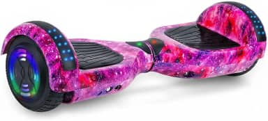 Egazza K5 Hoverboard Roxo Galáxia, Scooter de Equilíbrio 6,5' com Bluetooth e Luzes LED para Crianças e Adolescentes