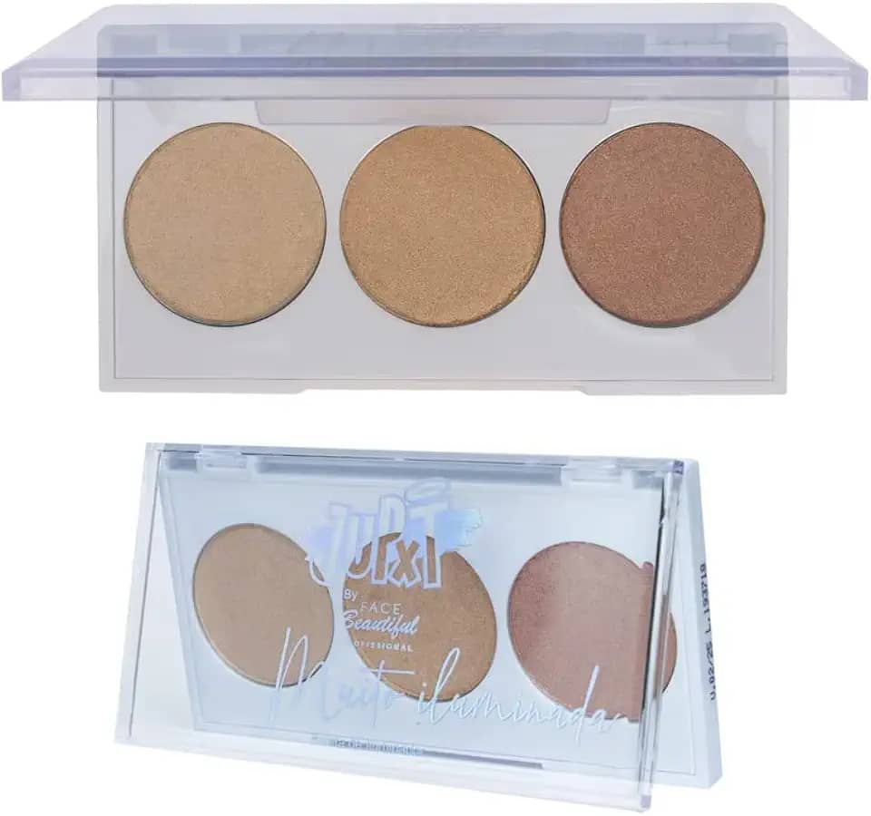 Paleta de Iluminador JUPXT Face Beautiful - Alta Pigmentação, Brilho Espelhado, Maquiagem Profissional, Versátil