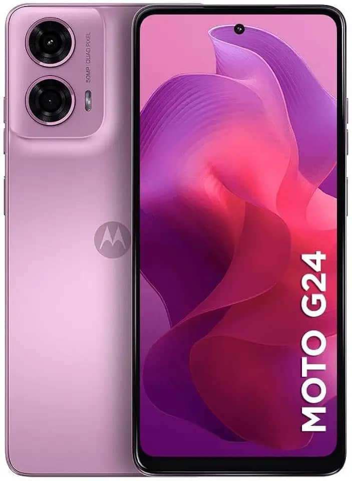 Smartphone Motorola Moto g24 256GB 8GB (4GB RAM +4GB RAM Boost) AI Camera 50MP Night Vision - Rosa