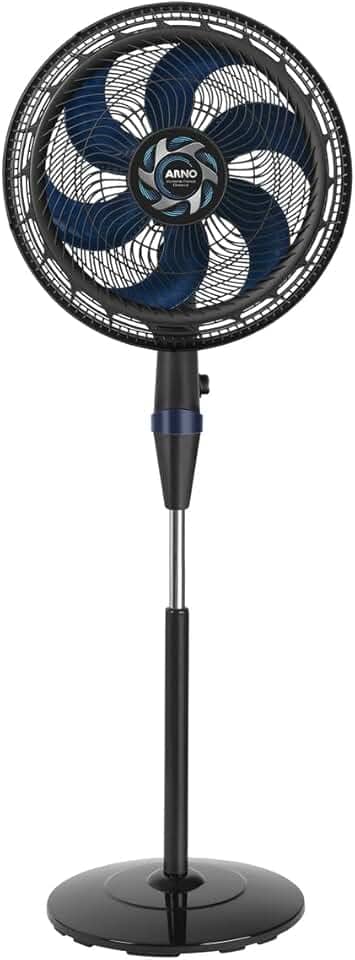 Ventilador de Coluna Arno Xtreme Force Breeze 40cm VB4C, 126W, 6 Pás, 3 Velocidades, Oscilação 80º, Power Zone, Modo Sono Tranquilo, Altura Ajustável de até 1,5m, 110V