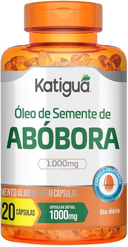 KATIGUÁ Óleo De Semente De Abóbora Prensado A Frio Katiguá 120 Cápsulas Soft Gel • 60 Doses Laranja