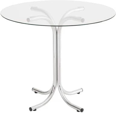 Mesa Redonda com Tampo de Vidro 4111 Unimóvel Cromado