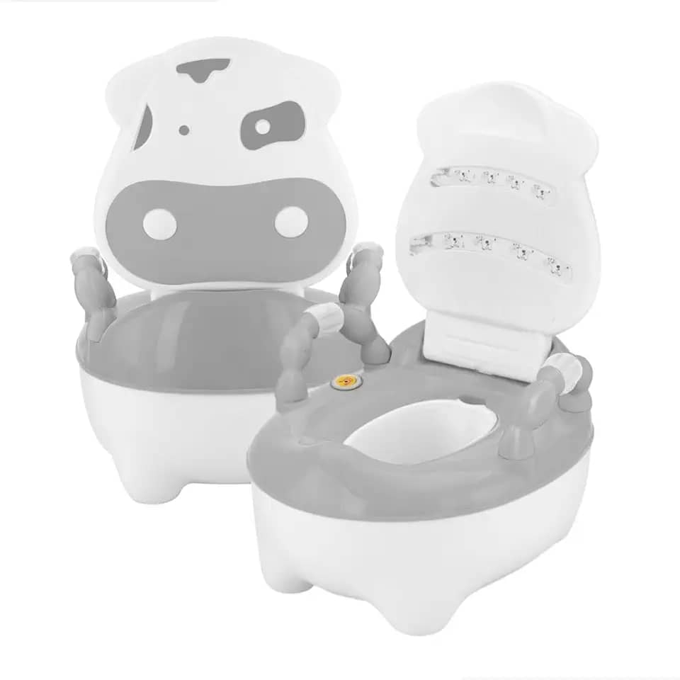 Troninho Infantil Prime Baby com Música Fazenda Penico Educativo com Depósito Removível Antiderrapante e Alças Giratórias para Desfralde (Branco)