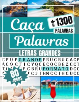 Caça Palavras: Portuguese Puzzle Game – Letras Grandes | Livro com 80 Jogos & + de 1300 palavras | Grande Formato 21 x 29,7 cm | Passatempo - Presente para Tempos livres, Ferias e Viagens