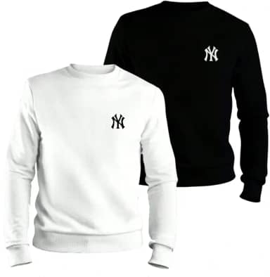 Kit 2 Moletom Gola Careca Flanelado New York Estampa Macio Estiloso