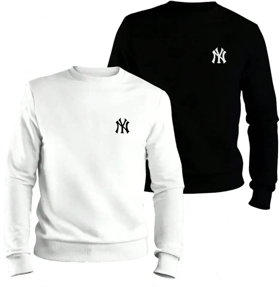 Kit 2 Moletom Gola Careca Flanelado New York Estampa Macio Estiloso