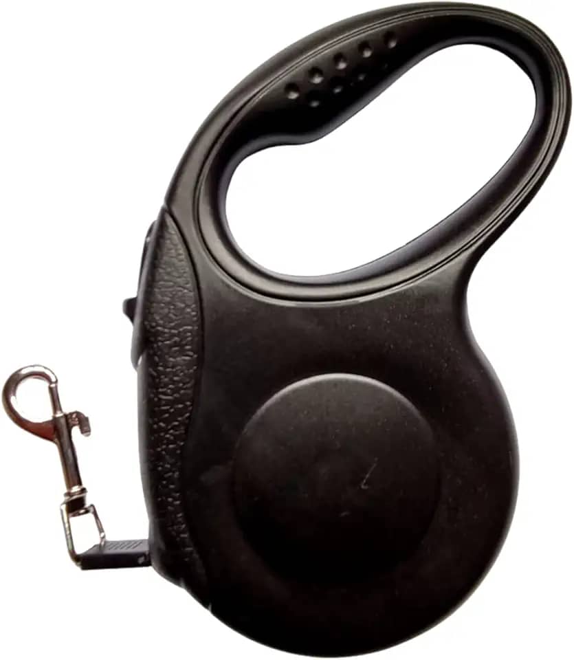Guia de Passeio para Cachorro Retrátil 5 Metros Resistente - até 15kg com Botão de Trava PREMIUM DUPIN (preto)